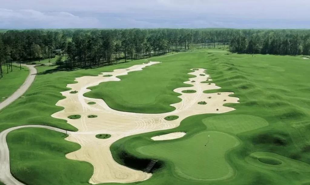 Long Bay Club golf course bunkers and green complex