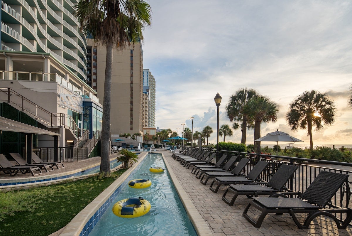 Myrtle Beach golf package lodging with resort pool and lazy river
