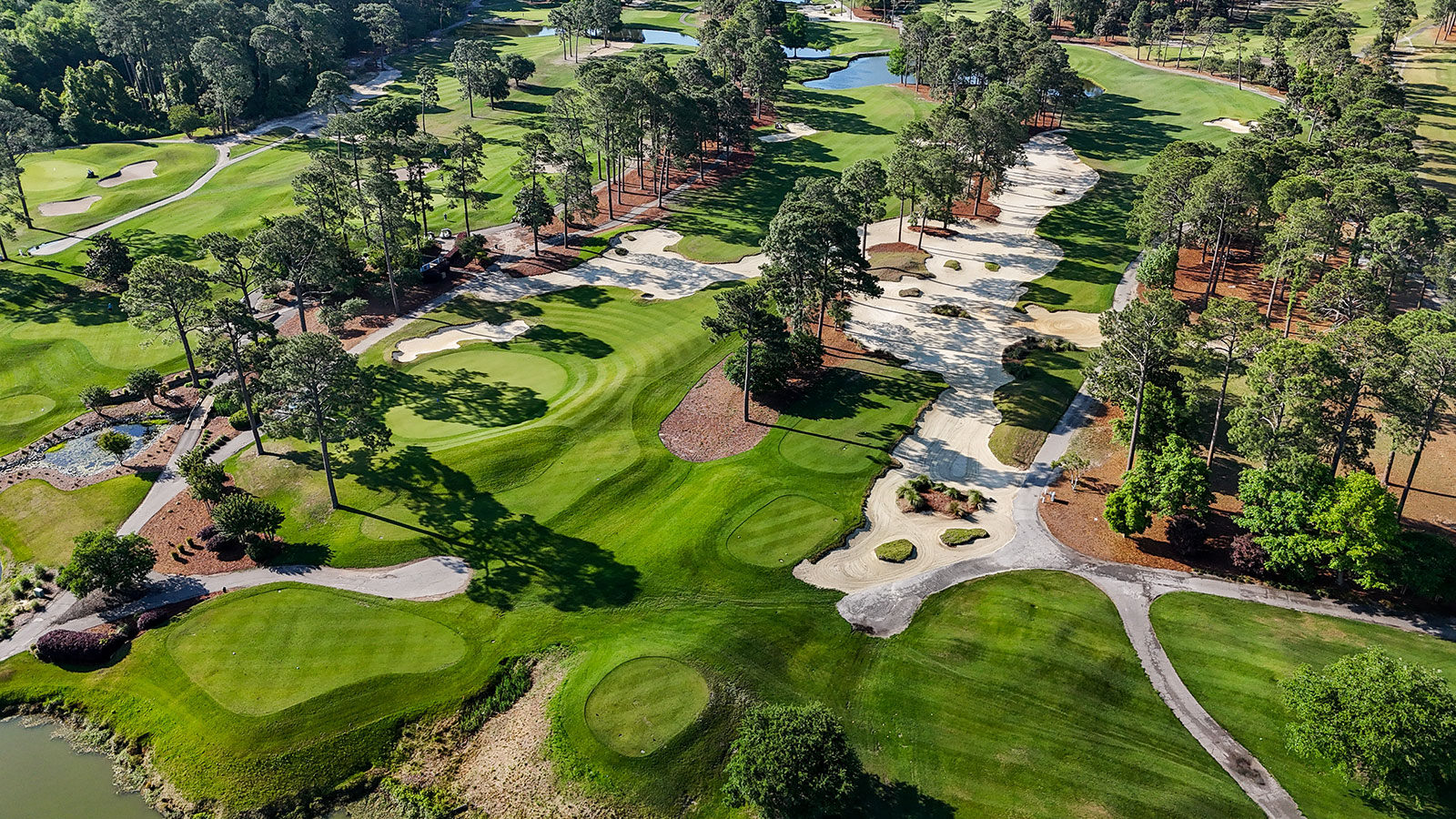 Premium Myrtle Beach golf package cost aerial golf course view